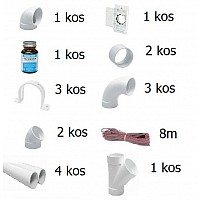 Paket materiala za postavitev 1 vtičnice /  COMMERCIAL